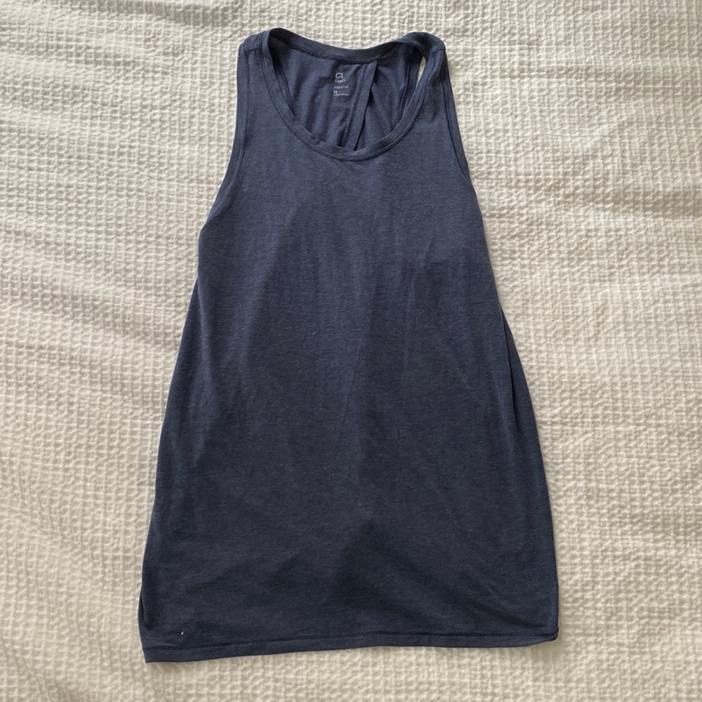 Gap Fit Blue Workout Tank with Open Tie Back